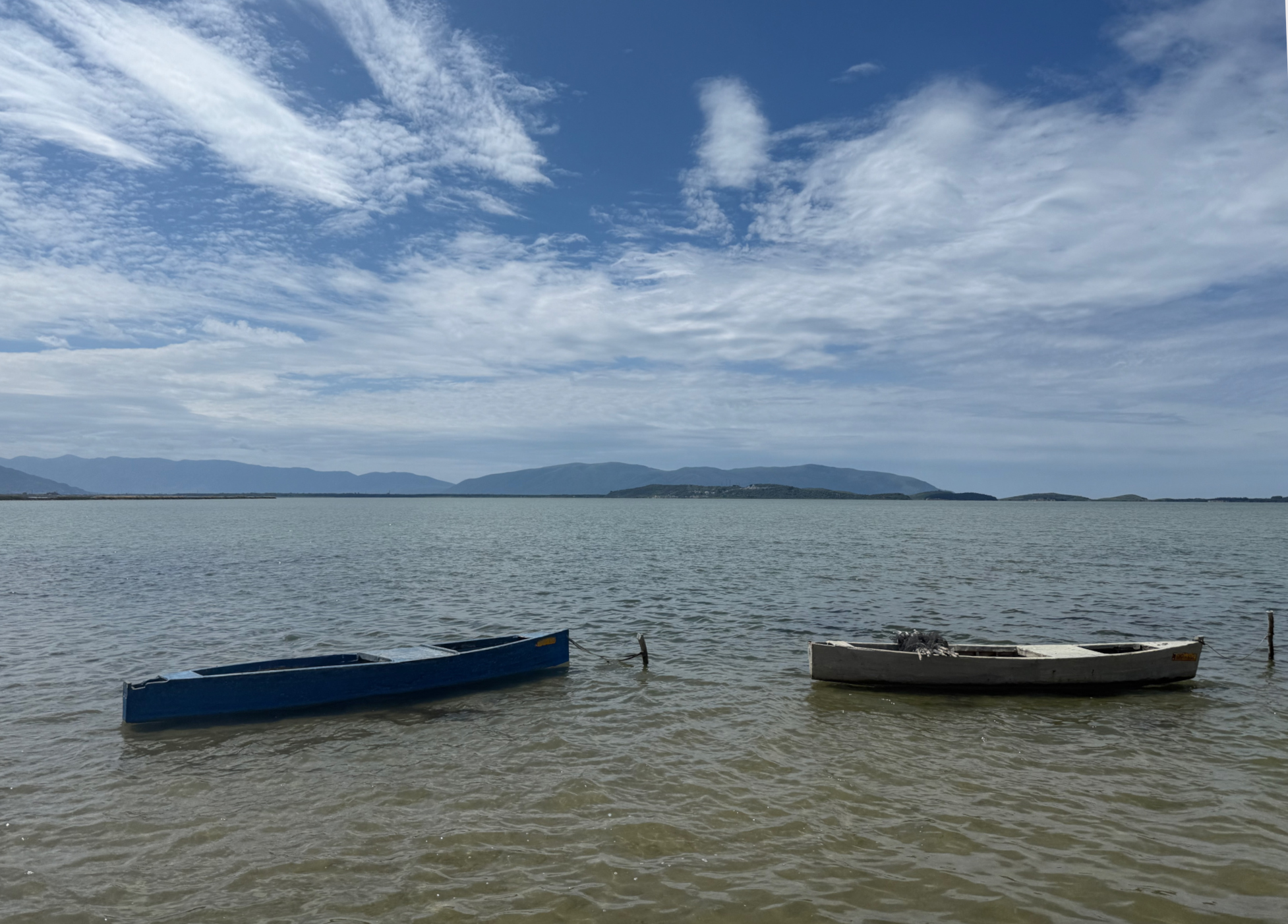 Two boats on Vjosa river, Greece